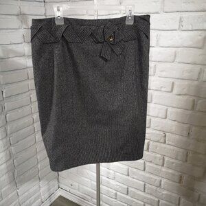 Joseph A Ladies Size 14 Black & Grey Tweed Lined Side Zip & Clasp Closure Skirt
